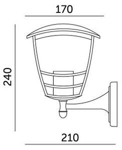 Venkovní nástěnné svítidlo TEVIO 1xE27/60W/230V IP54 černá