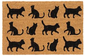 Rohožka z přírodního kokosového vlákna CATS 40x60 cm Mybesthome