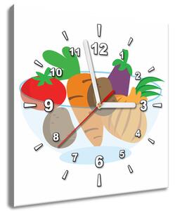 Obraz s hodinami Miska se zeleninou Rozměry: 40 x 40 cm