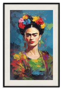 Plakát Umělecká Frida - malířský portrét s viditelnými tahy barvy