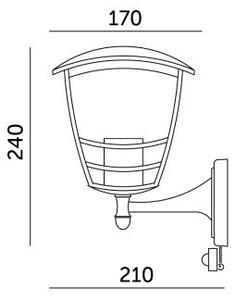 Venkovní nástěnné svítidlo se senzorem TEVIO 1xE27/60W/230V IP54 černá