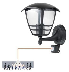 Venkovní nástěnné svítidlo se senzorem TEVIO 1xE27/60W/230V IP54 černá