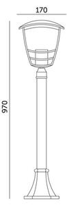Venkovní lampa TEVIO 1xE27/60W/230V IP54 97 cm černá