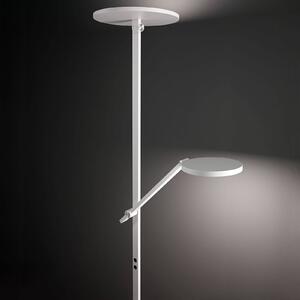 LED stojací lampa Regina čtecí rameno 2zdroje bílá