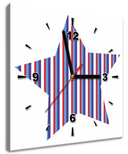 Obraz s hodinami Pásikavá hvězda Rozměry: 30 x 30 cm