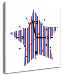 Obraz s hodinami Pásikavá hvězda Rozměry: 40 x 40 cm