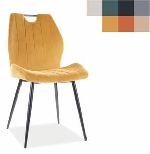 SIGNAL Jídelní židle - ARCO Velvet, různé barvy na výběr Čalounění: světle šedá (Bluvel 14)