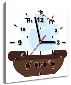 Obraz s hodinami Pohádková plachetnice Rozměry: 40 x 40 cm