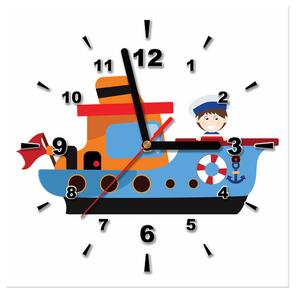 Obraz s hodinami Rybářská loďka Rozměry: 30 x 30 cm