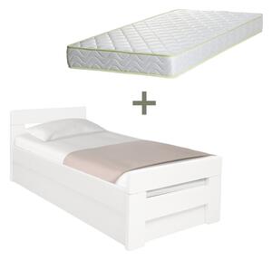 Postel z masivu K2 BOX 90 buk natural s matrací ELASTIK - SET
