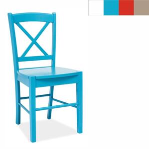 SIGNAL Jídelní židle - CD-56, celodřevěná, různé barvy na výběr Sedák: modrý (dřevo)