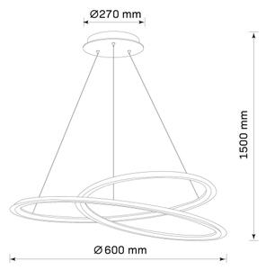 LED Lustr na lanku TANGO LED/44W/230V 4000K pr. 60 cm černá