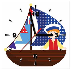 Obraz s hodinami Na malé loďce Rozměry: 40 x 40 cm