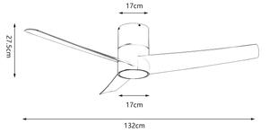 ZEVENTI - LED Stropní ventilátor BARROSA LED/18W/230V Wi-Fi Tuya bílá + DO
