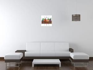 Obraz s hodinami Bednička se zeleninou Rozměry: 40 x 40 cm