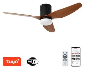 ZEVENTI - LED Stropní ventilátor PADUA LED/18W/230V Wi-Fi Tuya černá/hnědá + DO