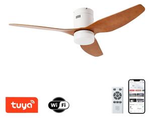ZEVENTI - LED Stropní ventilátor PADUA LED/18W/230V Wi-Fi Tuya bílá/hnědá + DO