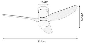 ZEVENTI - LED Stropní ventilátor PADUA LED/18W/230V Wi-Fi Tuya bílá/hnědá + DO