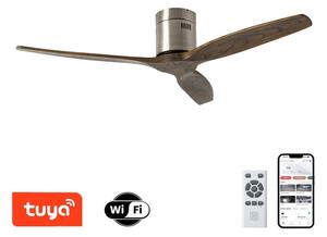 ZEVENTI - Stropní ventilátor SPELLO Wi-Fi Tuya chrom/dub + DO