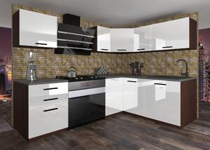 Kuchyňská linka Belini 300 cm Super Povlak Ultra High Gloss bílý lesk s pracovní deskou Frankfurt Výrobce