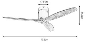ZEVENTI - Stropní ventilátor SPELLO Wi-Fi Tuya černá/dub + DO