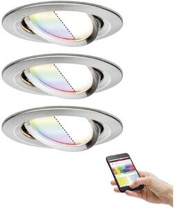 Paulmann 92965 LED vestavné svítidlo, LED, 15.6 W, železo (kartáčované), sada 3 ks
