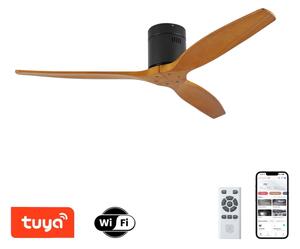 ZEVENTI - Stropní ventilátor SPELLO Wi-Fi Tuya černá/dub + DO