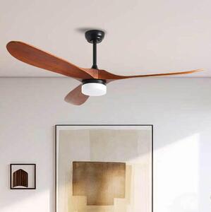ZEVENTI - LED Stropní ventilátor GINOSA LED/18W/230V Wi-Fi Tuya černá/dub + DO