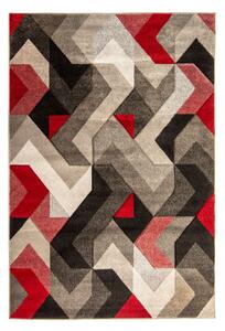 Flair Rugs koberce Kusový koberec Hand Carved Aurora Grey/Red ROZMĚR: 120x170