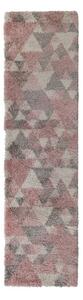 Flair Rugs koberce Kusový koberec Dakari Nuru Pink/Cream/Grey - 60x230 cm