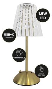 LED Stmívatelná dotyková nabíjecí stolní lampa ELBA LED/1,6W/800 mAh zlatá/čirá