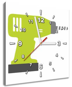 Obraz s hodinami Zelená vrtačka Rozměry: 30 x 30 cm