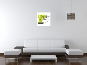 Obraz s hodinami Zelená vrtačka Rozměry: 30 x 30 cm