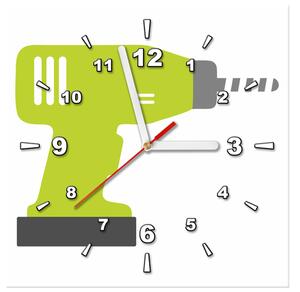 Obraz s hodinami Zelená vrtačka Rozměry: 40 x 40 cm