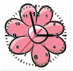 Obraz s hodinami Růžový kvítek Rozměry: 30 x 30 cm