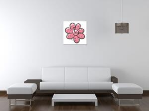 Obraz s hodinami Růžový kvítek Rozměry: 30 x 30 cm