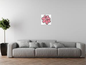 Obraz s hodinami Růžový kvítek Rozměry: 40 x 40 cm