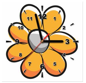 Obraz s hodinami Žlutý kvítek Rozměry: 30 x 30 cm
