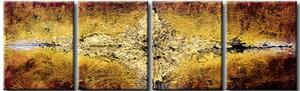 Obraz Iluze (4 díly) - abstraktní tunel s ozdobou v zlaté barvě