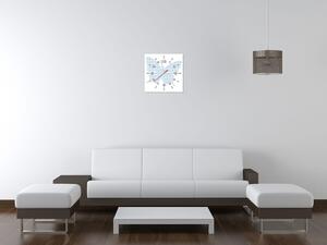 Obraz s hodinami Modrý motýlek Rozměry: 40 x 40 cm