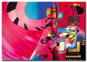 Obraz Abstrakce (1-dílný) - barevná fantazie na pozadí v odstínech růžové
