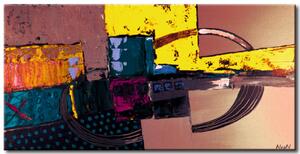 Obraz Barvá abstrakce (1-dílný) - barevná fantazie na fialovém pozadí