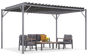 Antracitová terasová pergola Tasos 3x4m Garden Point