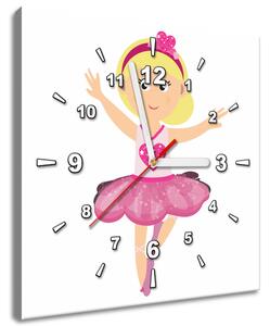Obraz s hodinami Malá baletka v tanci Rozměry: 40 x 40 cm