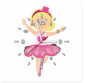 Obraz s hodinami Malá baletka v tanci Rozměry: 40 x 40 cm