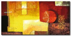 Obraz Teplý den (1-dílný) - geometrická abstrakce s fantazií barev