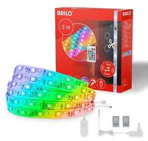 BRILO 2311-090 Magic RGBIC LED pásek, 3 metry, s hudebním senzorem, 12 W, umělá hmota - BRILO