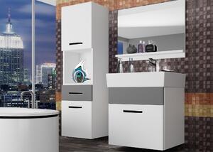 Koupelnový nábytek Belini bílý mat / šedý mat + umyvadlo + zrcadlo Výrobce KOR M 3/1/W/WSR/0/ZW