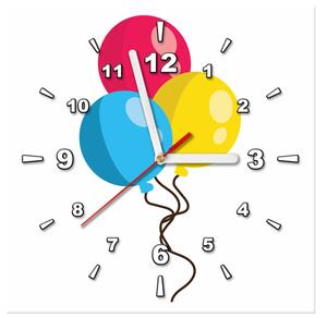Obraz s hodinami Barevné balónky Rozměry: 30 x 30 cm