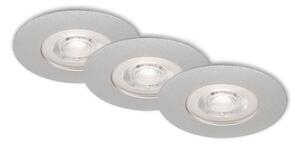 BRI 7046-034 3ks sada LED vestavné svítidlo, pr. 9 cm, 5 W, matný chrom - BRILONER